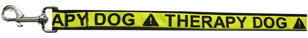 Therapy Dog Caution Tape Nylon Pet Leash 1in by 6ft