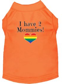 I have 2 Mommies Screen Print Dog Shirt Orange Lg