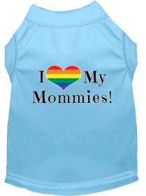 I Heart my Mommies Screen Print Dog Shirt Baby Blue Med