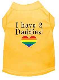 I have 2 Daddies Screen Print Dog Shirt Yellow Med