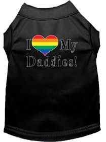 I heart my Daddies Screen Print Dog Shirt Black Med