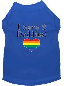 I have 2 Daddies Screen Print Dog Shirt Blue XS