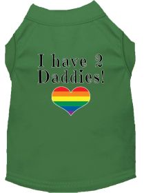 I have 2 Daddies Screen Print Dog Shirt Green XL