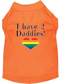 I have 2 Daddies Screen Print Dog Shirt Orange XS