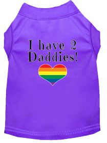 I have 2 Daddies Screen Print Dog Shirt Purple XL