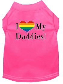 I heart my Daddies Screen Print Dog Shirt Bright Pink XXXL