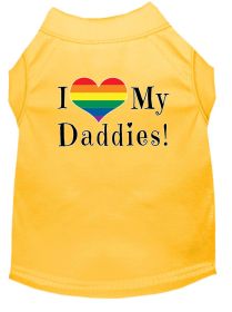 I heart my Daddies Screen Print Dog Shirt Yellow XXXL