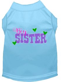 Big Sister Screen Print Dog Shirt Baby Blue XXXL