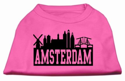 Amsterdam Skyline Screen Print Shirt Bright Pink XXXL