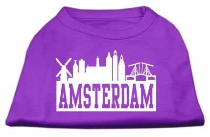 Amsterdam Skyline Screen Print Shirt Purple XXXL