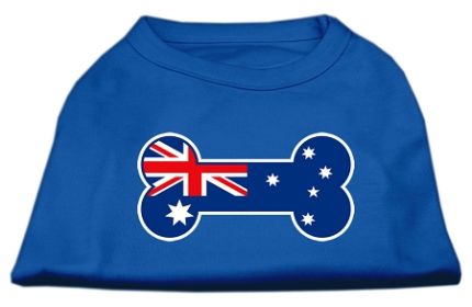 Bone Shaped Australian Flag Screen Print Shirts Blue XXL