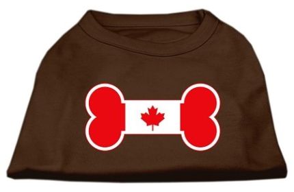 Bone Shaped Canadian Flag Screen Print Shirts Brown XS