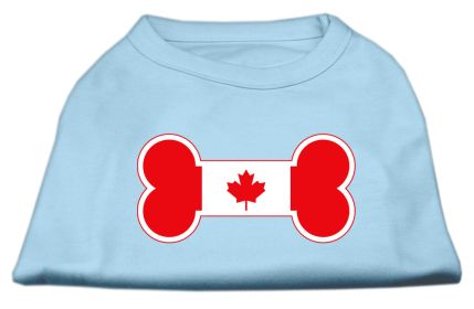 Bone Shaped Canadian Flag Screen Print Shirts Baby Blue XXL