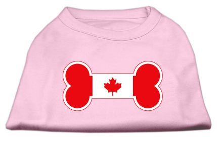 Bone Shaped Canadian Flag Screen Print Shirts Light Pink XS