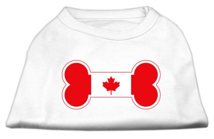 Bone Shaped Canadian Flag Screen Print Shirts White XS