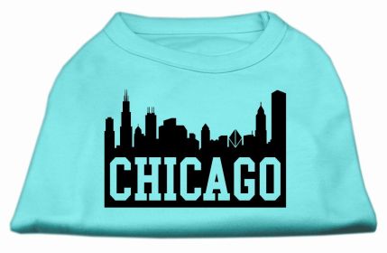 Chicago Skyline Screen Print Shirt Aqua XXXL