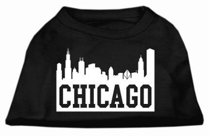 Chicago Skyline Screen Print Shirt Black XS