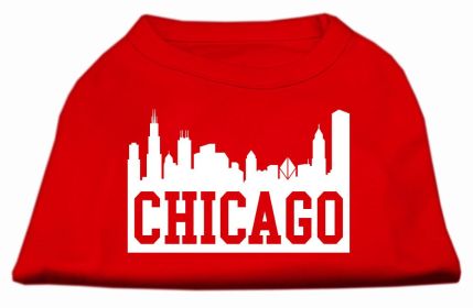 Chicago Skyline Screen Print Shirt Red XXXL