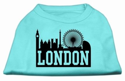 London Skyline Screen Print Shirt Aqua XS