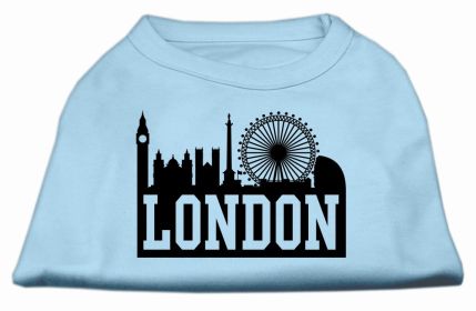 London Skyline Screen Print Shirt Baby Blue XS