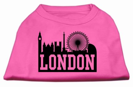 London Skyline Screen Print Shirt Bright Pink XS