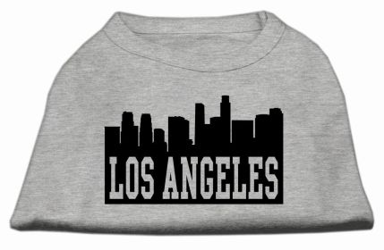 Los Angeles Skyline Screen Print Shirt Grey XS