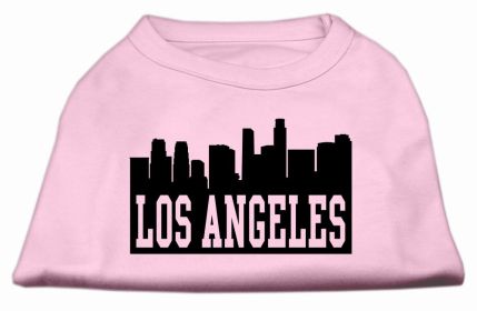 Los Angeles Skyline Screen Print Shirt Light Pink XS