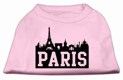 Paris Skyline Screen Print Shirt Light Pink XXXL