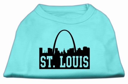 St Louis Skyline Screen Print Shirt Aqua XXL