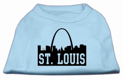 St Louis Skyline Screen Print Shirt Baby Blue XXL