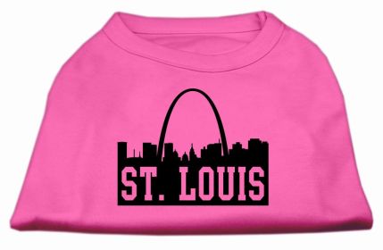 St Louis Skyline Screen Print Shirt Bright Pink XXL