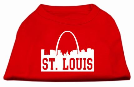 St Louis Skyline Screen Print Shirt Red XS