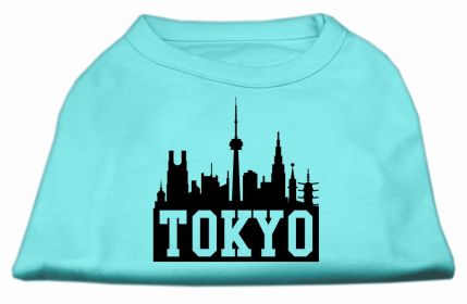 Tokyo Skyline Screen Print Shirt Aqua XS