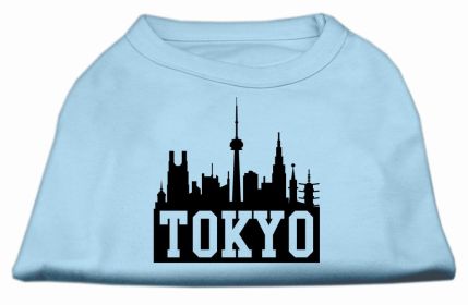 Tokyo Skyline Screen Print Shirt Baby Blue XXL