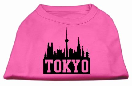 Tokyo Skyline Screen Print Shirt Bright Pink XXL