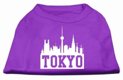 Tokyo Skyline Screen Print Shirt Purple XXL