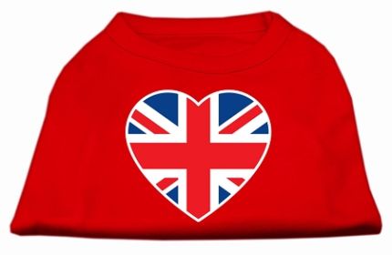 British Flag Heart Screen Print Shirt Red XXXL