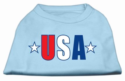 USA Star Screen Print Shirt Baby Blue XXXL