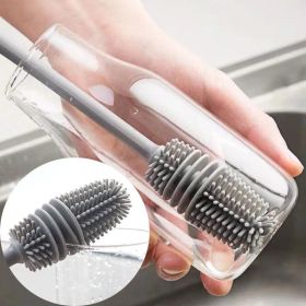 Silicone Cup Brush Cup Scrubber Glass Cleaner Kitchen Cleaning Tool Long Handle Drink Wineglass Bottle Glass Cup Cleaning Brush