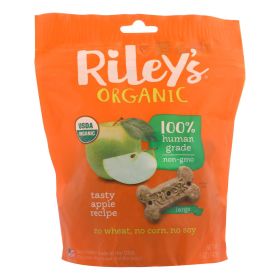 Riley's Organics Organic Dog Treats, Apple Recipe, Large - Case Of 6 - 5 Oz