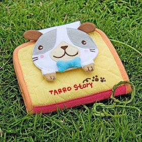 [Tarro story - Dog] Embroidered Applique Fabric Art Wallet Purse / Card Holder (4.9*3.9)