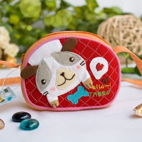 [Puppy & Bone] Embroidered Applique Swingpack Bag Purse / Wallet Bag / Coin Purse (3.9*3.3)