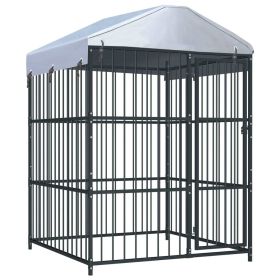 Outdoor Dog Kennel with Roof 59.1"x59.1"x82.7"