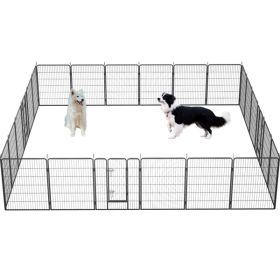 40" Outdoor Fence Heavy Duty Dog Pens 24 Panels Temporary Pet Playpen with Doors