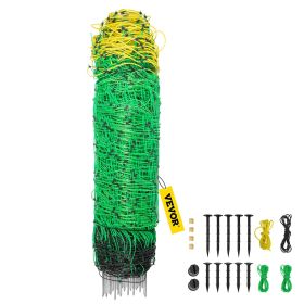 VEVOR Electric Fence Netting, 35.4" H x 164' L, PE Net Fencing with 14 Posts Double Spiked, Utility Portable Mesh for Goats, Sheep, Lambs, Deer, Hogs