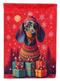 Dachshund Holiday Christmas Garden Flag Mailbox Flag Decorative Yard Flag Banner Outside Patio Artwork Yard Flower Beds, Garden Size, Multicolor