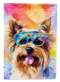 Yorkshire Terrier Hippie Dawg Garden Flag Mailbox Flag Decorative Yard Flag Banner Outside Patio Artwork Yard Flower Beds, Garden Size, Multicolor