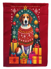 English Foxhound Holiday Christmas Garden Flag Mailbox Flag Decorative Yard Flag Banner Outside Patio Artwork Yard Flower Beds, Garden Size, Multicolo