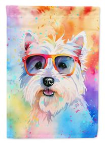 Westie Hippie Dawg Garden Flag Mailbox Flag Decorative Yard Flag Banner Outside Patio Artwork Yard Flower Beds, Garden Size, Multicolor