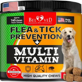 Flea and Tick Prevention Chewable Pills for Dogs Revolution Oral Flea Treatment for Pets & Complex Multivitamin Natural Pest Control Defense Chews Sma